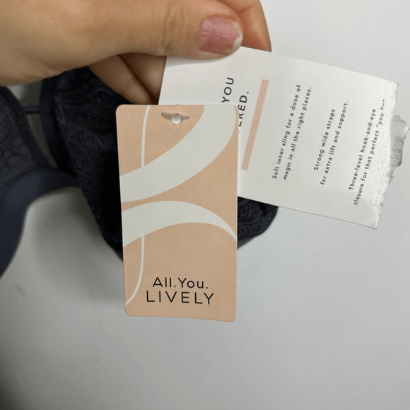 LIVELY Palm Lace Busty Bralette Smoke unpadded wireless womens 3 38D 40D NWT - Picture 7 of 8